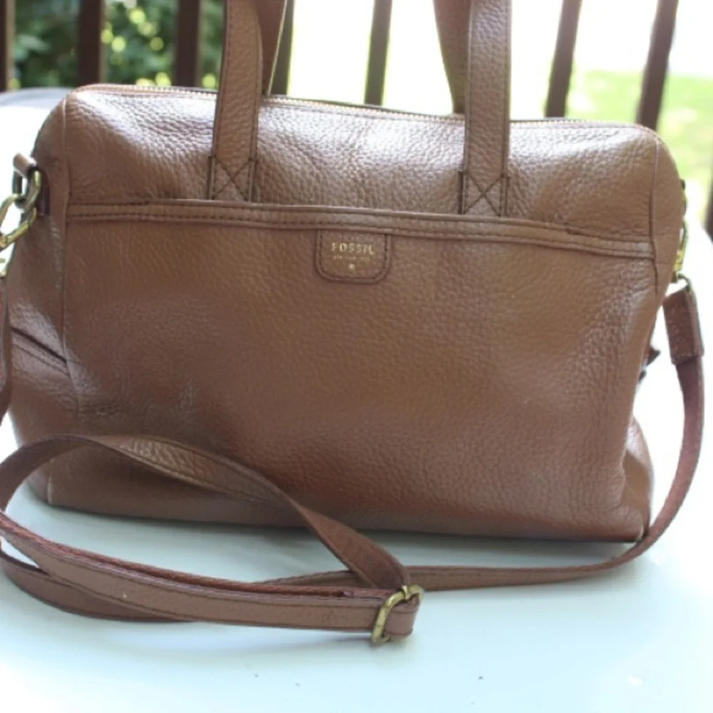 Fossil leather satchel
